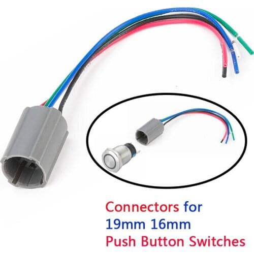 19mm 16mm 22mm Connector For Push Button Llight Switch 5 Pins 6 Pins Type Pushbutton Cable Socket Plug Wirng