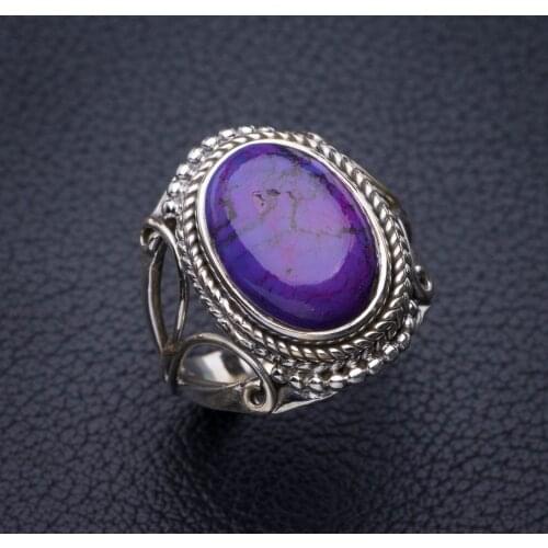StarGems Natural Turquoise Handmade 925 Sterling Silver Ring 5.5 E2317