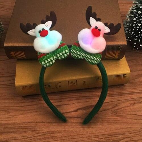 Glowing Christmas Headbands Double Head Glowing Headbands Led Party Headband Christmas Ornaments Kid Toy Gifts Glow In The Dark
