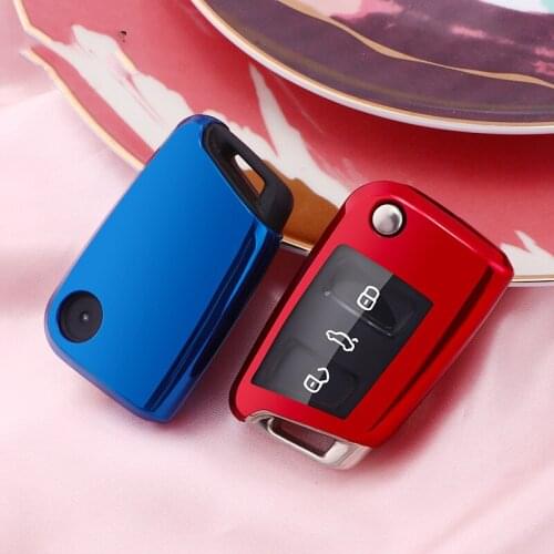 TPU Car Key Case Key Cover For Volkswagen VW Polo Golf 7 MK7 Tiguan passat For Skoda Octavia Kodiaq Karoq For Seat Ateca Leon