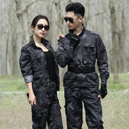 Outdoor Mens Camouflage Combat Tactical Jacket Set Men Military Uniform Combat Ghillie Suit Army Hunting Hiking Training Suit