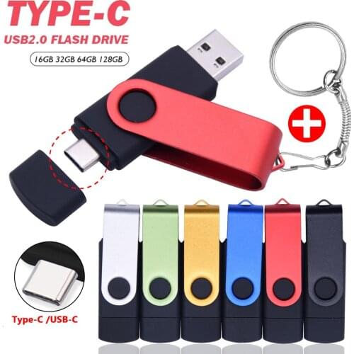 Type-C USB 2.0 Pen Drive 256GB 128GB 64GB 32GB 16GB OTG usb Flash drive 8GB 4GB pen drive flash memory stick Custom logo