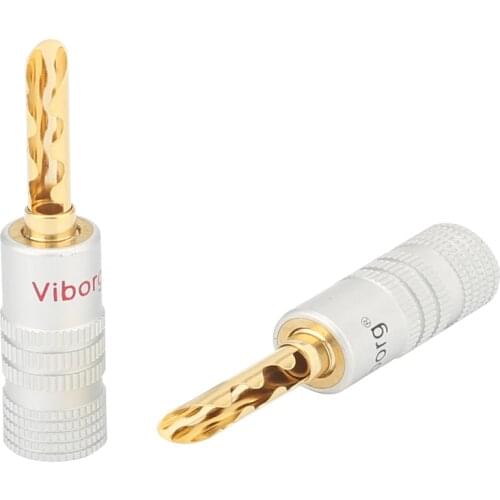 Viborg 8PCS Speaker Banana plug connectors 4mm Banana Plug Connectors Adapter with heatshrink
