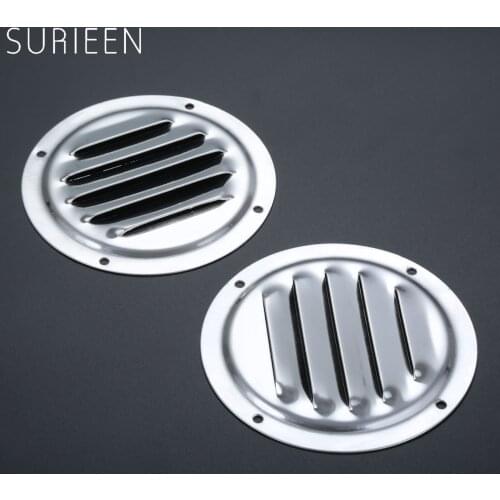 2 Pcs 4" Round Stainless Steel 5 Slot Louvered Air Vent Cover Louver Ventilation Marine Boat Yacht Caravan Courtyard Accessories