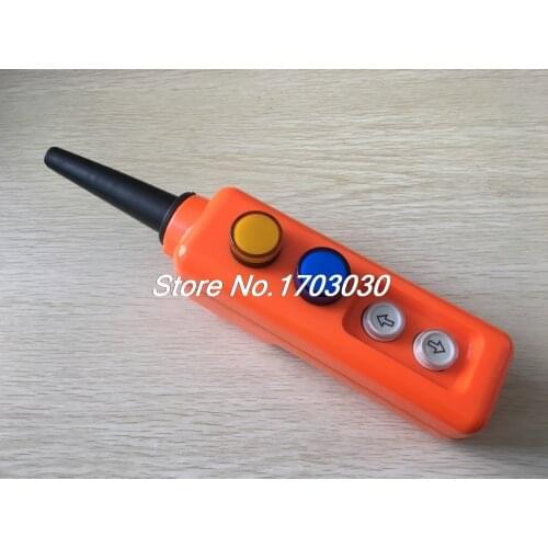 Yellow Blue LED Lamp Up-down Hoist Hand Operate Pushbutton Switch 24V