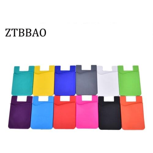 ZTBBAO 1PCS Fashion Adhesive Sticker Back Cover Card Holder Case Pouch For Cell Phone Colorful Card Holder