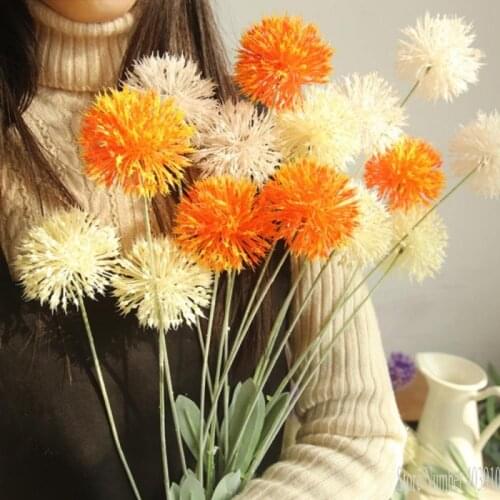 1pc artificial dandelion plastic flower ball home bedroom table decoration fake flower wedding hand holding flower birthday gift