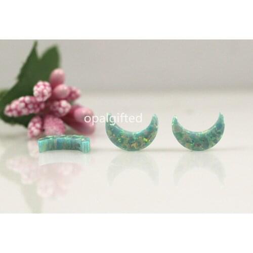 5pcs 8*11mm moon +5pcs 8mm star) Synthetic Opal Fire OP17 star +op03 opal moon Stone for fashion jewelry