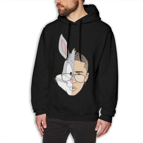 Bad Bunny Hoodie bad Bunny - The Trap Reggae Music Hoodies Autumn Cool Pullover Hoodie Grey Cotton Male Long Length XXL Hoodies