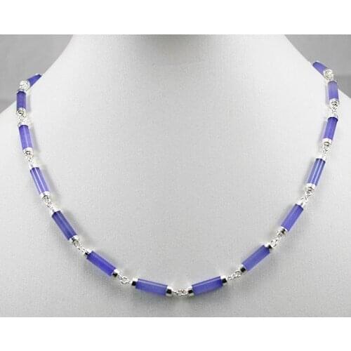 Free Shipping Purple Jades Tibetan Silver Necklace