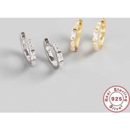 BOAKO 925 Sterling Silver Earrings For Women White Zircon Earrings Dangle Gold/Silver Jewelry Ear Piercing Mom Gift Серьги