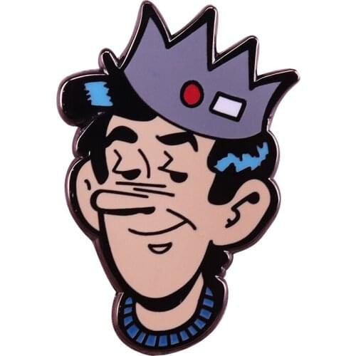 Riverdale Jughead Jones pin crown hat with red button and white tag brooch beanie whoopee cap badge Archie comics fans gift