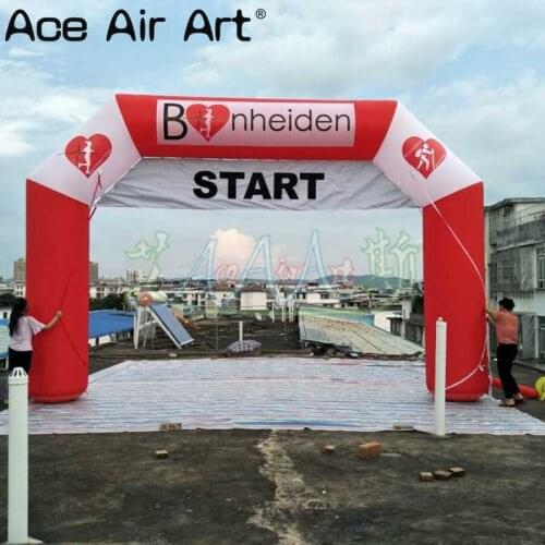 Heart beat running game inflatable arch in the finish line with logo for event decor