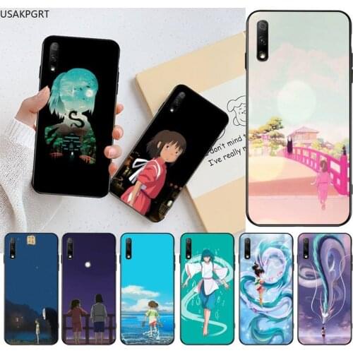 USAKPGRT Spirited Away Black Cell Phone Case for Huawei Honor 30 20 10 9 8 8x 8c v30 Lite view pro