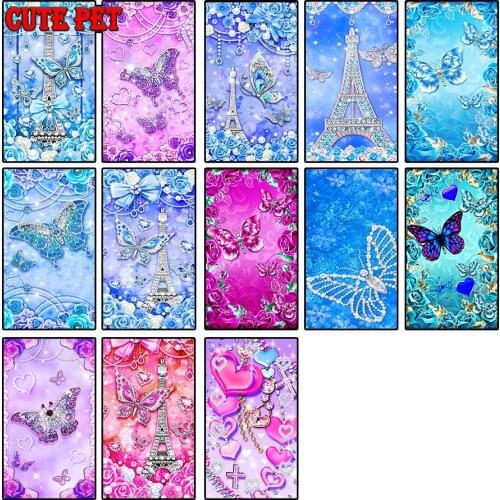 Flower rose diy full Square diamond Paintings Crystal butterfly Eiffel tower Diamond Mosaic embroidery Cross stitch decor large
