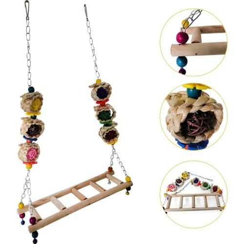 Chicken Swing Natural Frosted Wooden Colorful Chicken Toy Pet Supplies for Parrot Hens Handmade Bird Swing Bird Cockatiels