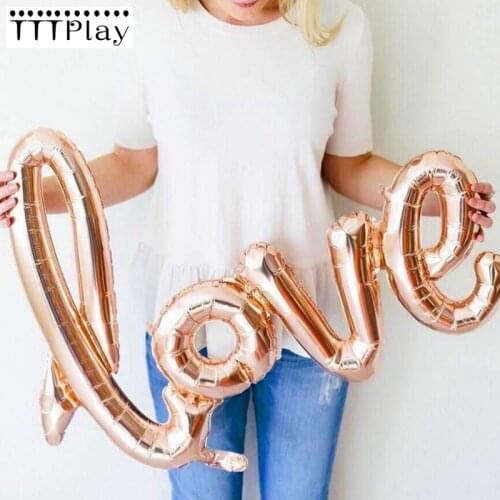 Large Size 108x64cm Giant Linking Champagne Red LOVE Foil Balloons Romantic Wedding Valentines Day Party Supplies Helium Globos