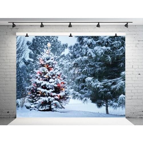 VinylBDS Winter Wonderland Photography Backdrop Snow Winter Cold Pine Tree Background Photo Studio New Design Camera Fotografica