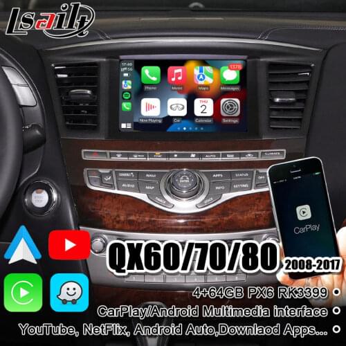 Lsailt Wireless CarPlay Interface box for Infiniti QX80 QX50 QX60 QX70 2014-2019 support YouTube , Android Auto