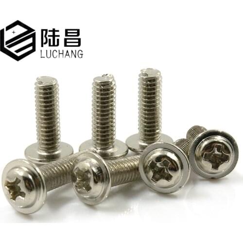 LUCHANG 1000Pcs Quadrex Hardware Head Short Computer Case Hard Drive Motherboard Mounting Screws Round Head With Shim Screw Bolt