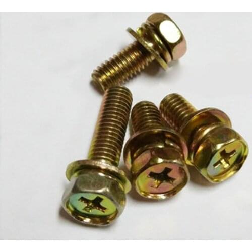 M6 Phillips Screw External head Hex combination Bolts GB9074.13 Screws Color zinc