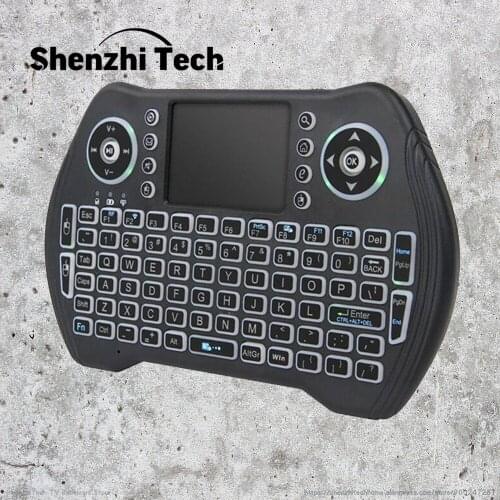 MT10 One Hand Mini Keyboard with RGB Backlit Touchpad for TV Box English Russian French Portuguese Spanish Arabic German Italian