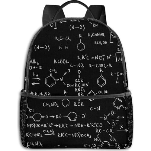 Fashion Girl College School Bag Casual New Women Backpack Chemistry Formulas Book Packbag for Teenage Travel Shoulder Bag