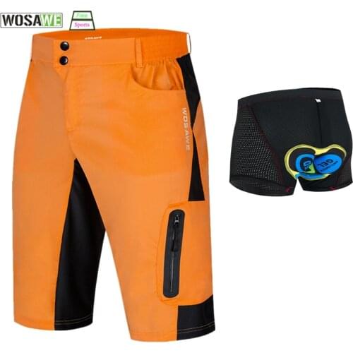 WOSAWE Mens Outdoor Sports MTB Mountain Bike Bicycle Shorts Cycling Shorts Water Resistant Downhill With Padded 3D Underwear