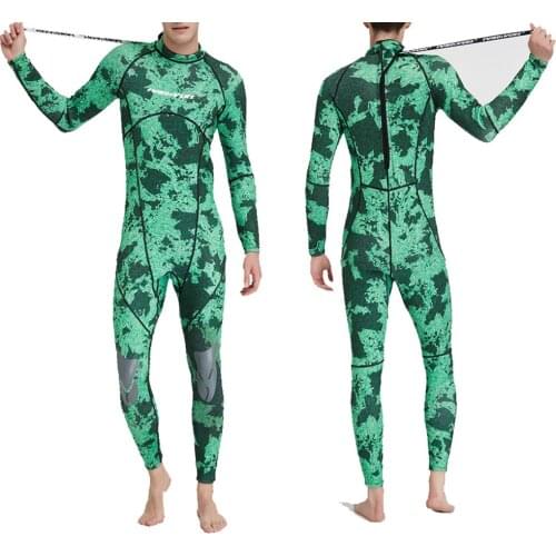Men 3mm Scuba Diving Wetsuit One-Piece Long Sleeve Wet Suit Jumpsuit Knee Pad