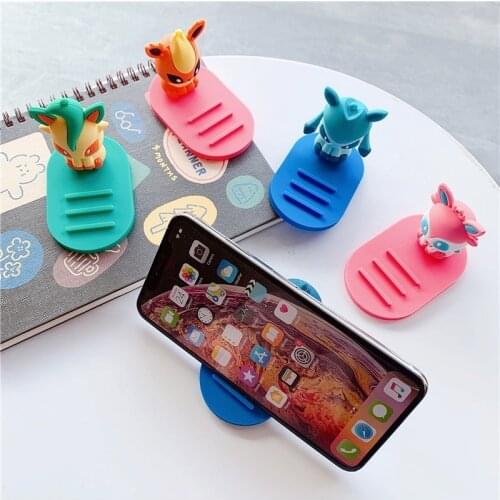 NEW Pokemon Toy for Eeveelution Anime Action Figures Model Decor Cute Mobile Phone Holder Bracket Eevee Vaporeon Jolteon Espeon