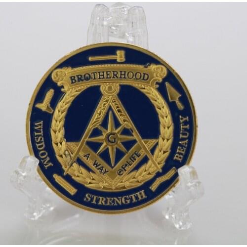 European Freemasonry Colored Commemorative Coins Freemasonry Brothers Collection Coin Gift Challenge Coin