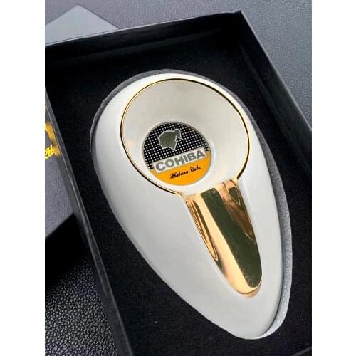 COHIBA Cigar Ashtray Home Ceramic Ashtray Luxury Tobacco 1 Rest Holder Cigar Ash Tray Gadgets Smoking Accessories Mens Gifts
