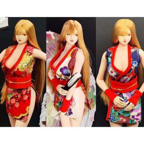 1/6 Japanese Kimono Dress Umbrella Outfits for 12 "PH Action Figure
