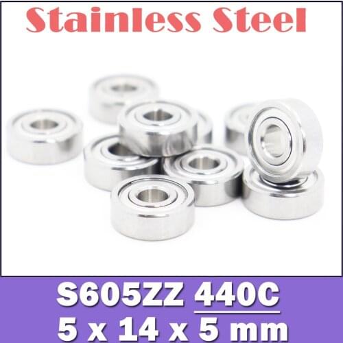 S605ZZ Bearing 5*14*5 mm ( 10PCS ) ABEC-1 440C Roller Stainless Steel S605Z S605 Z ZZ Ball Bearings