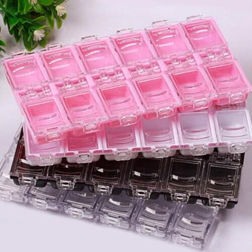 1PCS 12 Grids Clear Nail Art Jewelry Box Mini Plastic Nail Art Tips Beads Decor Independent Flip Jewelry Storage Box