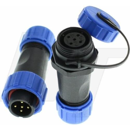 2set Male Plug + Docking Female Socket SP13 5 Pin Outdoor LED industrial Device IP68 waterproof Plastic Connector