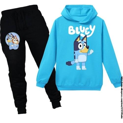 Disney Childrens Sportswear Girls Casual Wear Set Cotton Clothing bingo bluey Sports Set Girls Long Sleeve Sweatshirt Hoodie