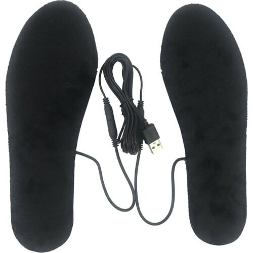 1 Pair USB Heated Foot Insoles Cuttable Foot Warmer Heating Shoe Pad for Winter