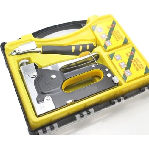 New Nail Staple Gun Furniture Stapler For Wood Door Upholstery Framing With 1200 Nails Manual Nail Gun With Nail Puller