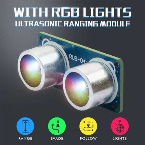Keywish RGB Ultrasound Sensor with RGB Colorful Lights Compatible with HC-SRO4