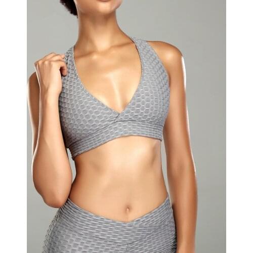 Women Sport Bra Solid Yoga Fitness Shockproof Push Up Running Bra Trainning Casual Sportwear Gym Bra Female Tank Tops