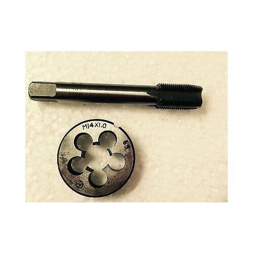 1pc HSS Machine M14 X 1mm Plug Tap and 1pc M14 X 1.0mm Die Threading Tool