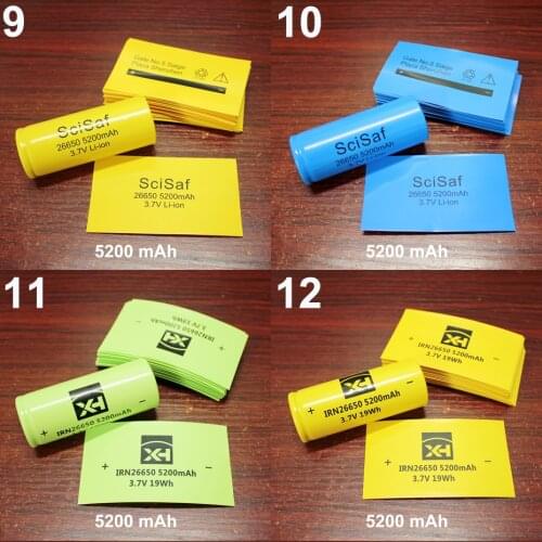 100pcs/lot 26650 lithium battery PVC heat shrinkable sleeve shrink film 26700 battery capacity outer skin encapsulation film