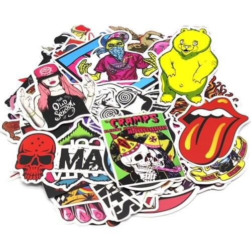 100 PCS Funny Fisherman Go Fishing Stickers For laptop suitcase Freezer Vinyl Car-styling Decoration DIY Decals Car Sticker