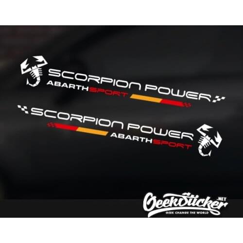Waterproof Reflective 2 Color 2pcs Car Styling Door Scorpion Vinyl Sticker For Fiat 500 Abarth 595 695 Fiat 500c Accessories