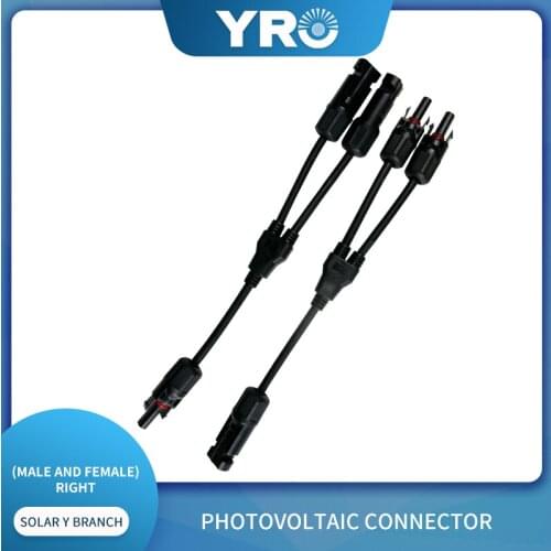 1 Pairs 2 in 1solar photovoltaic Panel Adaptor Cable connector Y type 2 way plug Parallel connection of battery plate assembly