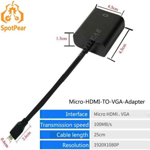 Raspberry Pi Micro HDMI TO VGA Adapter