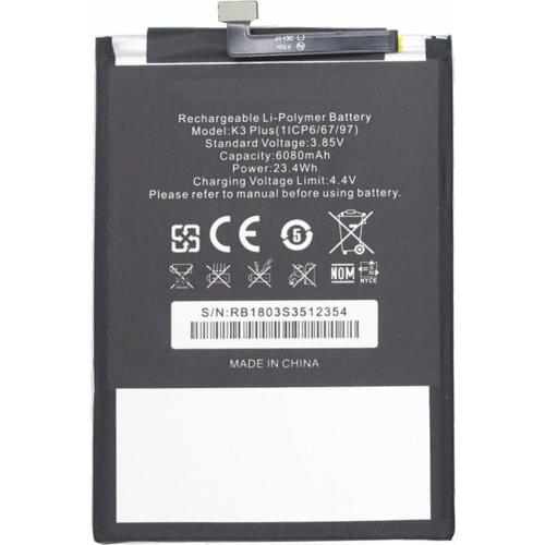 2pcs/lot 3.85V 6080mAh For Oukitel K3 K3Plus Battery