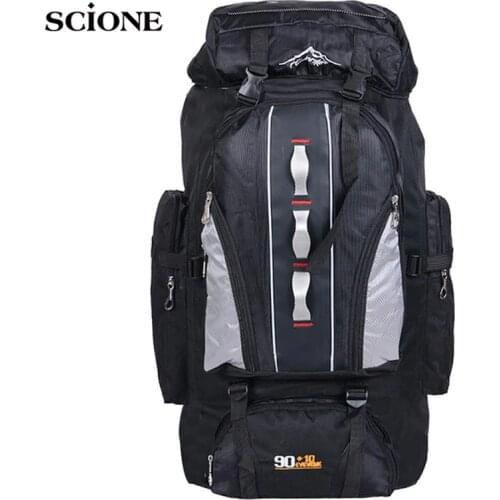 Large Knapsack 100L Outdoors Sports Bags Waterproof Nylon Backpack Women Men Hiking Camping Climbing Fishing Rucksack Bag XA769A