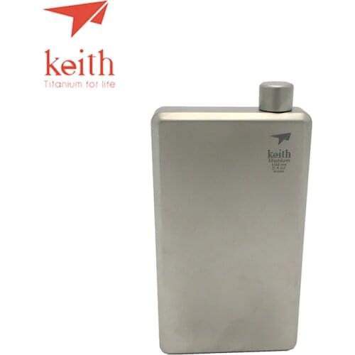 Keith Pure Titanium Hip Flask Flagon Portable Wine Whisky Pot Drinkware Sports Wine Flask Portable Outdoor 120ml